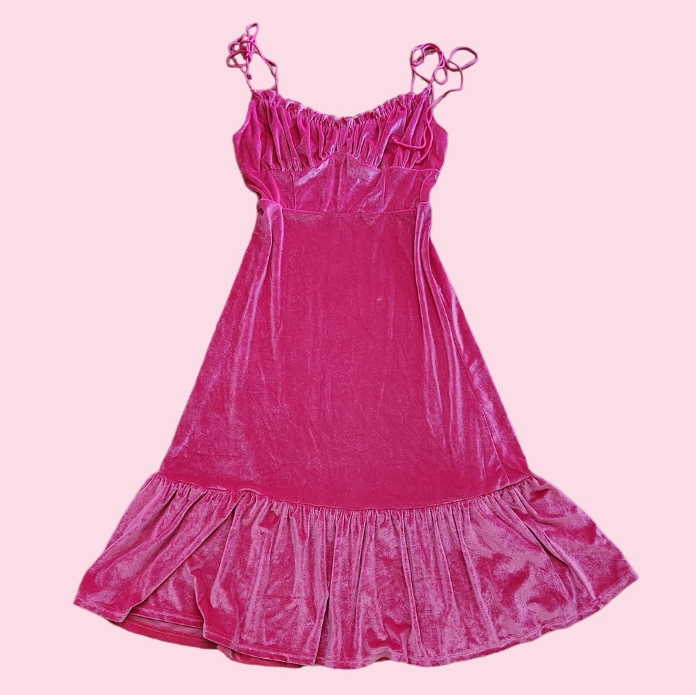 Elegant Pink Velvet Dress